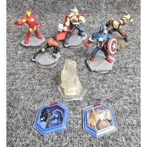 Disney Infinity 3.0 Marvel Character Figures w/ 2 Discs Lot Thor Iron Man Widow